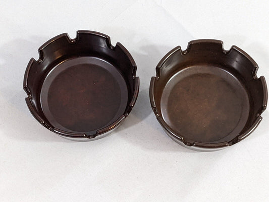 Ges-Line Vintage Small Round Ashtray Brown Melamine Plastic Lot of 2