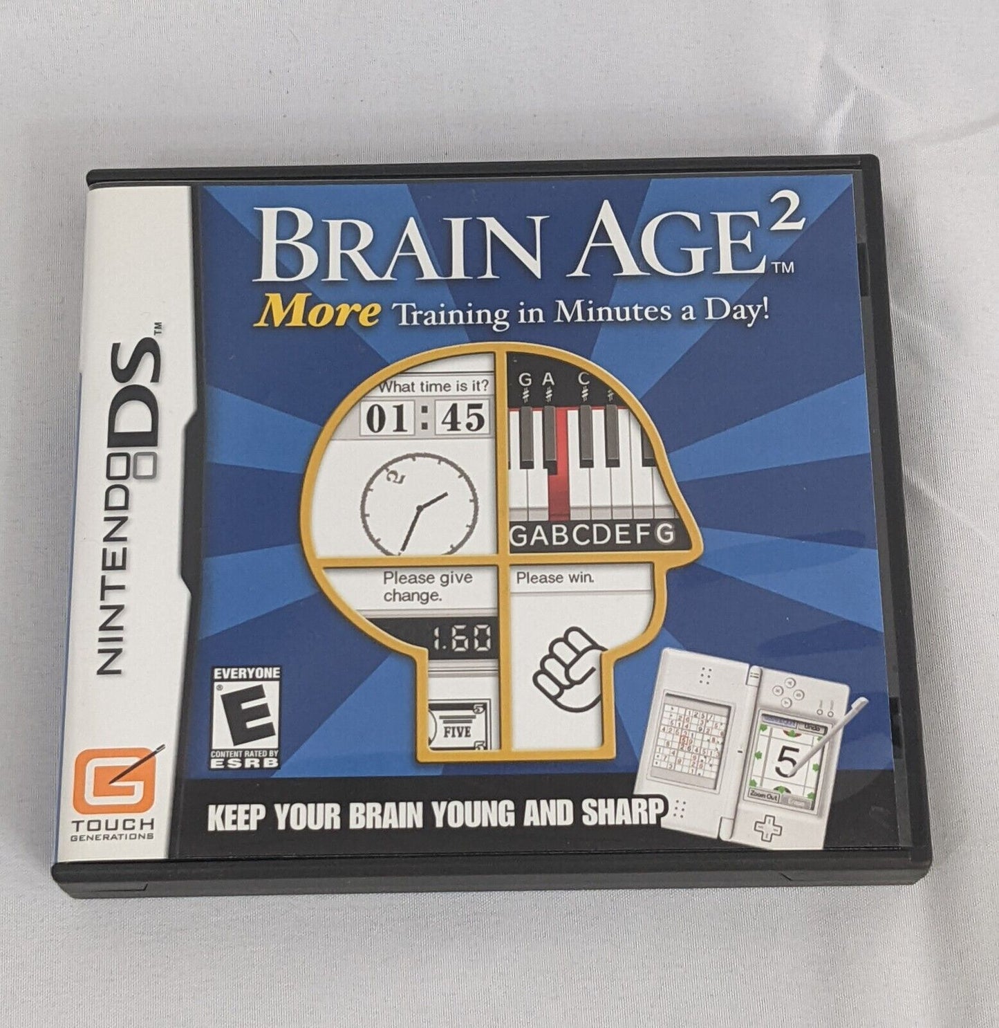 Original Nintendo DS Case with Instruction Manual Game Case Only! Brain Age 2