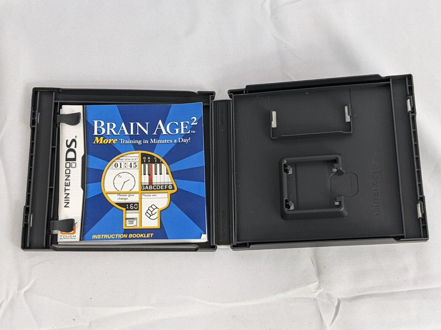 Original Nintendo DS Case with Instruction Manual Game Case Only! Brain Age 2