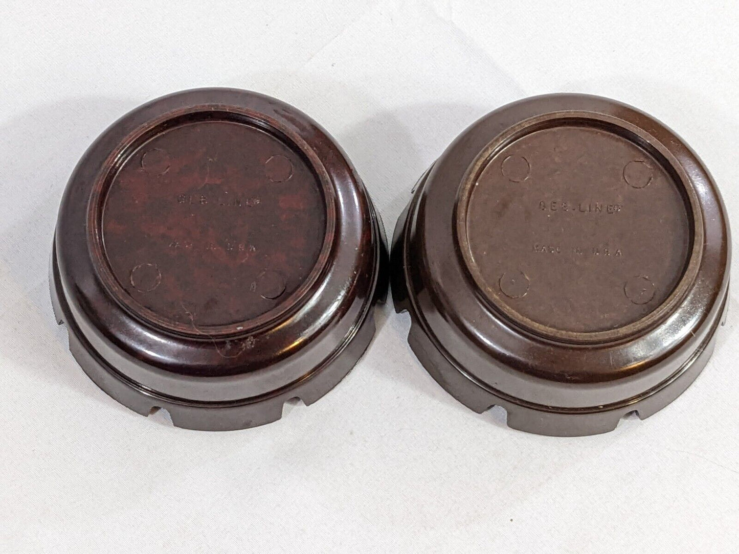 Ges-Line Vintage Small Round Ashtray Brown Melamine Plastic Lot of 2