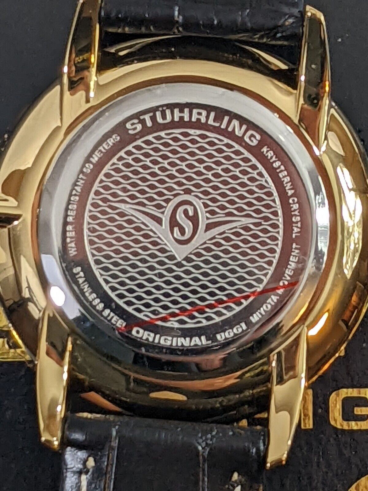 Stuhrling Original Men's Watch Stainless Steel Genuine Leather Strap with Box