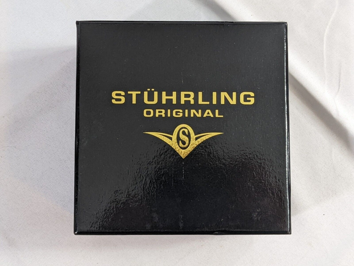 Stuhrling Original Men's Watch Stainless Steel Genuine Leather Strap with Box