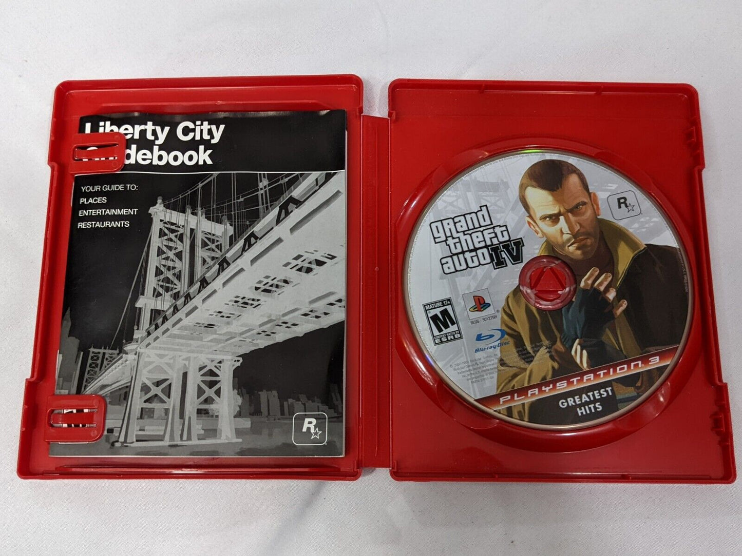 Playstation 3 Grand Theft Auto IV PS3 GTAIV Greatest Hits Game Disc w Guide Book