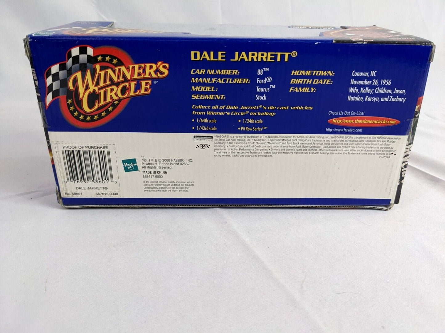 Winner's Circle Nascar 2000 Dale Jarrett 1/24 Scale Diecast Collectible Toy