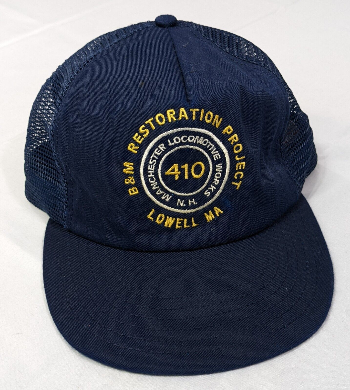 B&M Restoration Project Snapback Trucker Cap Dark Blue Manchester Locomotive