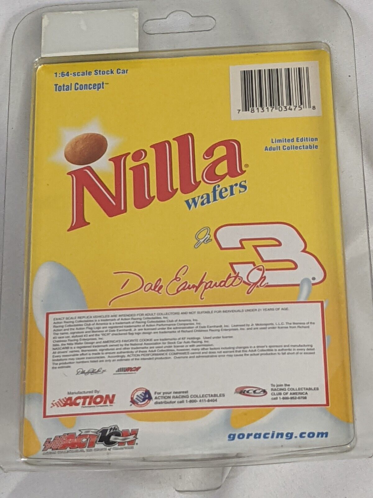 Dale Earnhardt Jr. #3 Nilla Wafers Nutter Butter 2002 Monte Carlo 1/64 Scale Car