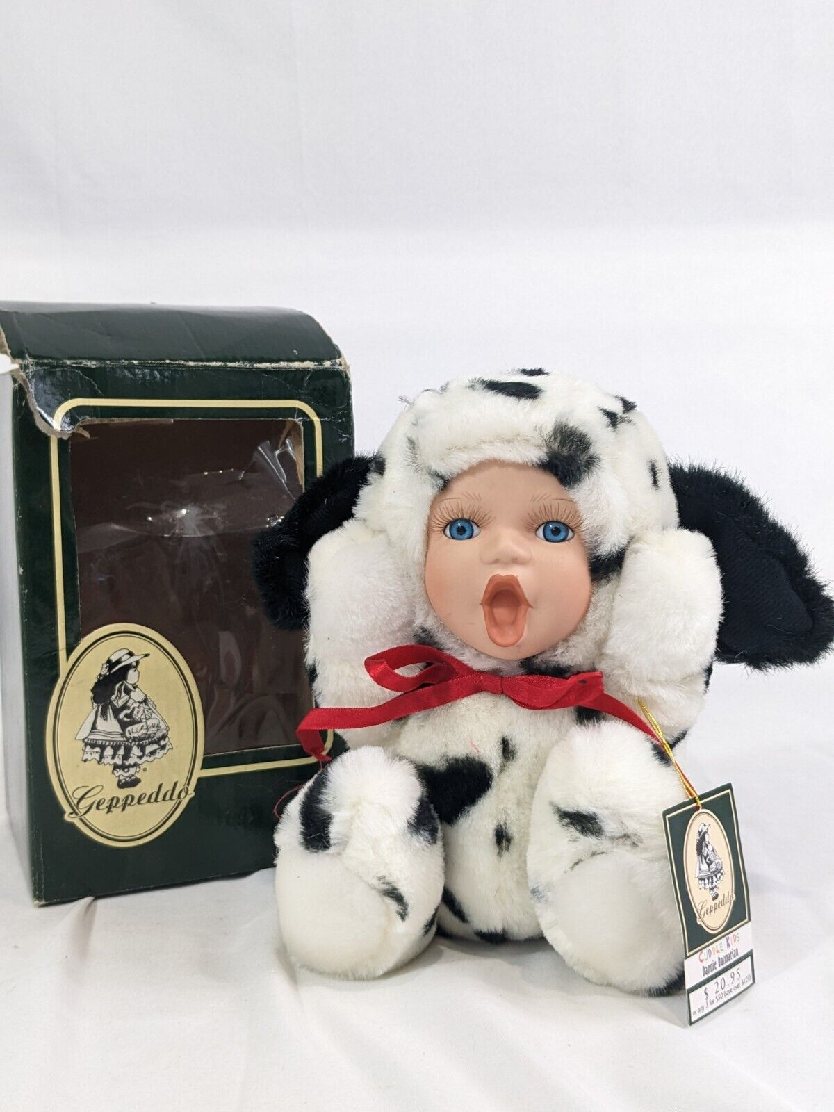 Geppeddo Cuddle Kids Dannie Dalmatian Collectible Porcelain Plush Doll ...