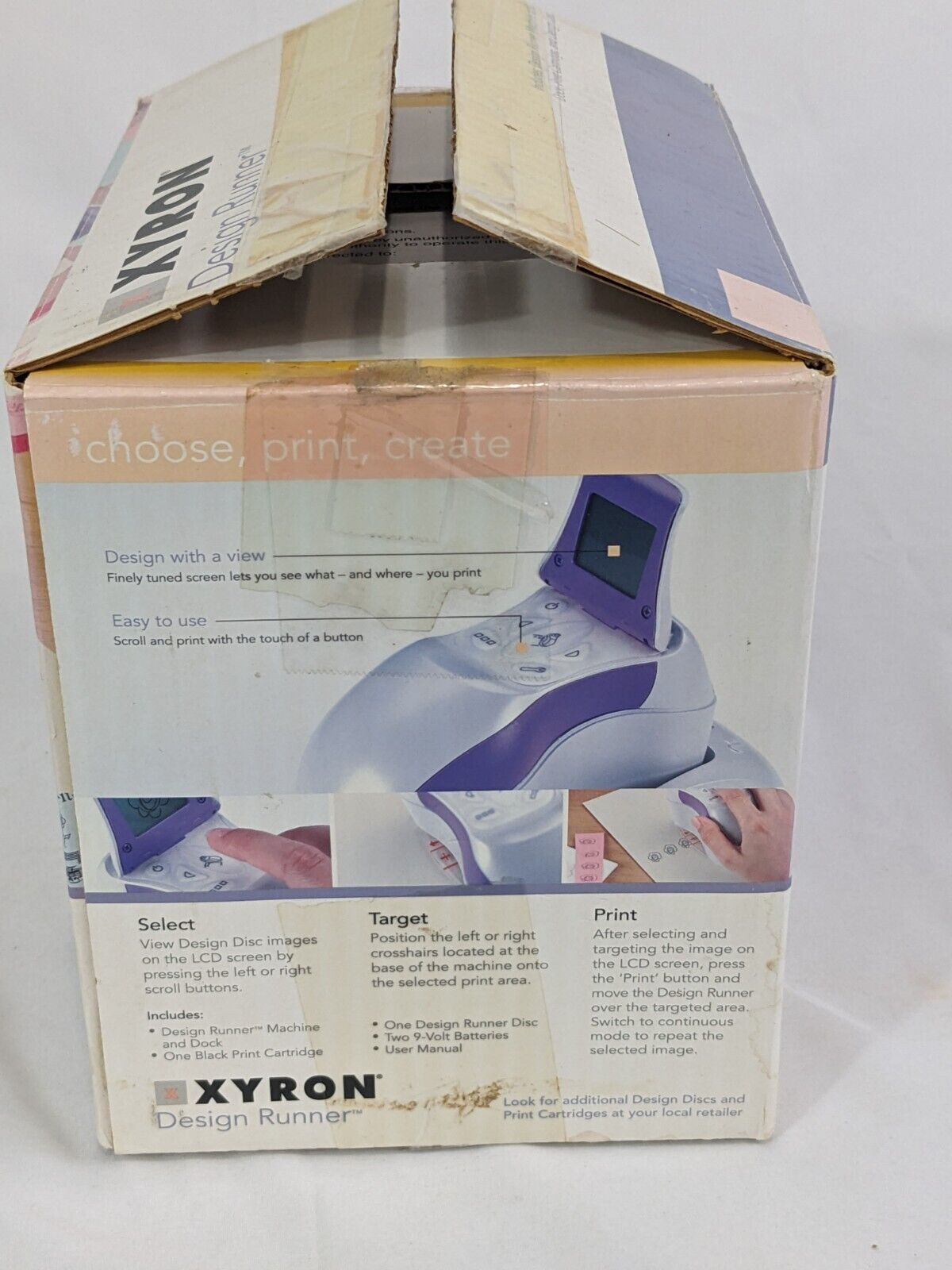 Xyron Design Runner w/ Manual Battery Starter Disc Print Cartridge  & Battery