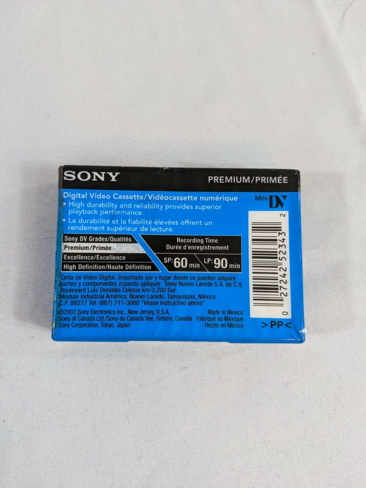 Sony DVC Digital Video Cassette 60min LP:90 Premium Mini DV 60 min Tap ...