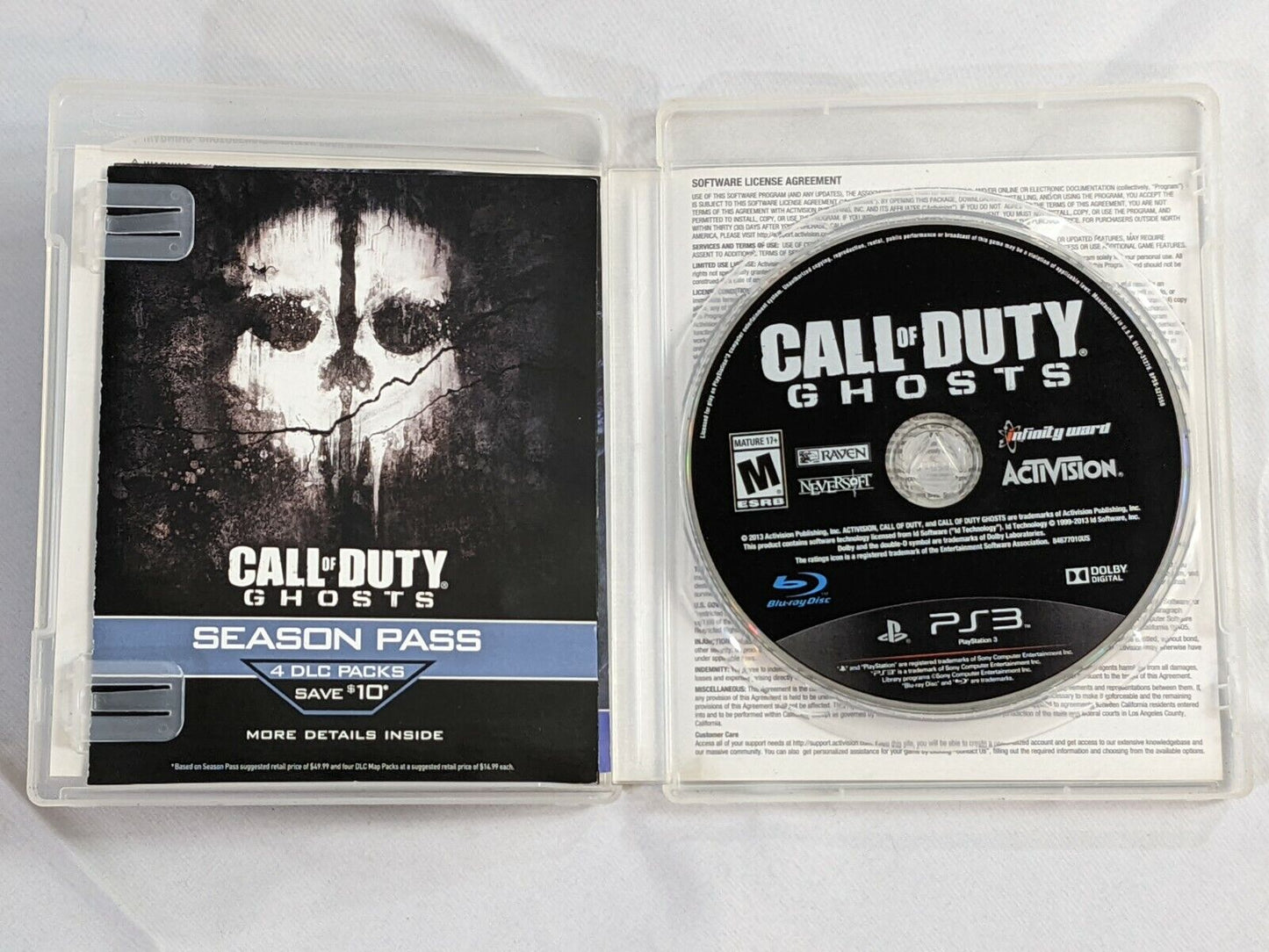 Call of Duty: Ghosts PS3 Sony PlayStation 3 (2013) Video Game Disc with Manual