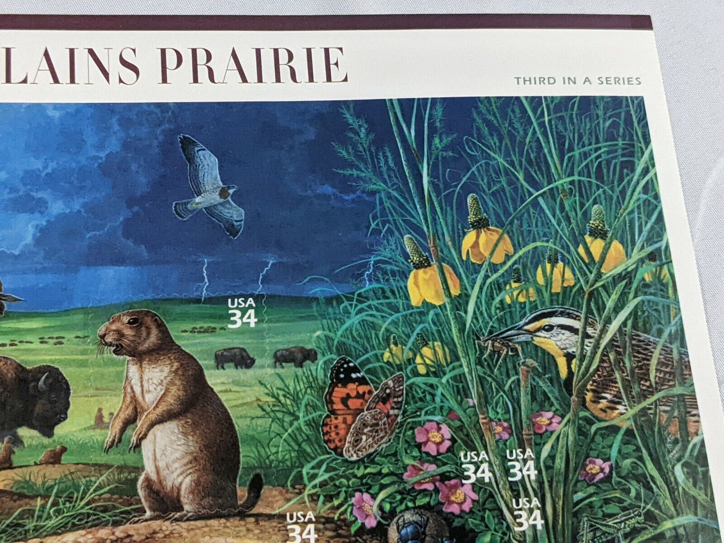 Great Plains Prairie Full Pane Postage Stamps Nature of America 34C USA