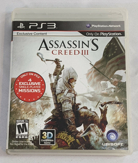 Assassin's Creed III (3) PS3 Playstation 3 Video Game Disc w/ Manual by Ubisoft