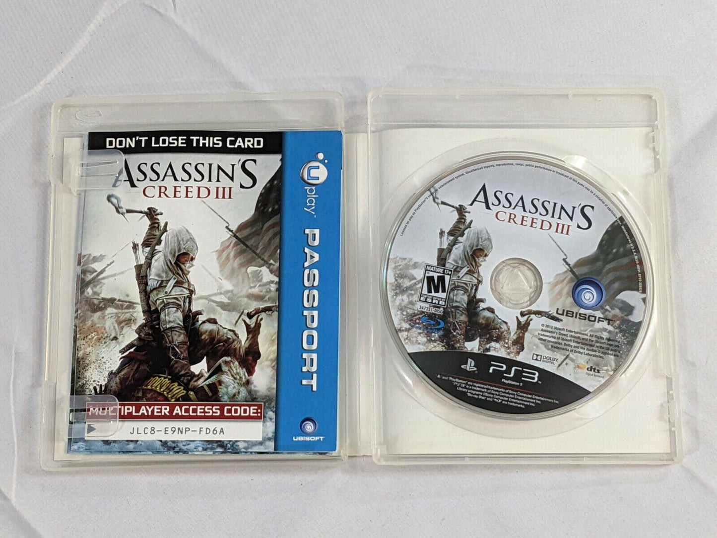 Assassin's Creed III (3) PS3 Playstation 3 Video Game Disc w/ Manual by Ubisoft