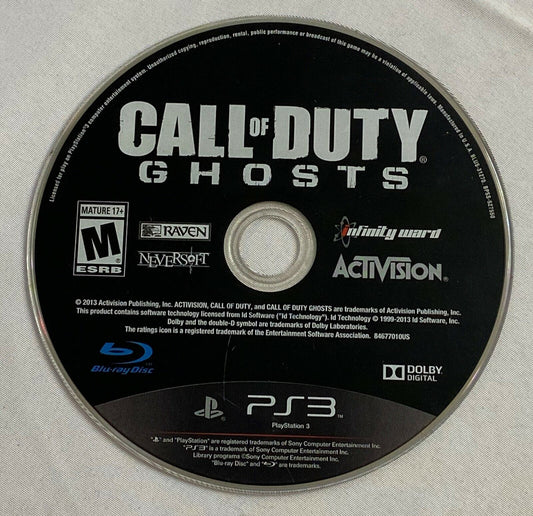 Call of Duty Ghost (Sony PlayStation 3, 2013) Game Disc Only!