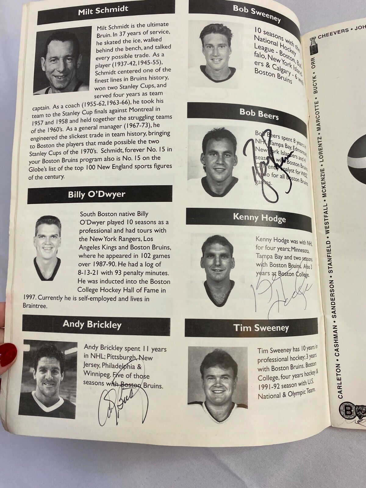 Boston Bruins Alumni 2001-2002 End Of An Era The Original Six Arenas Signed