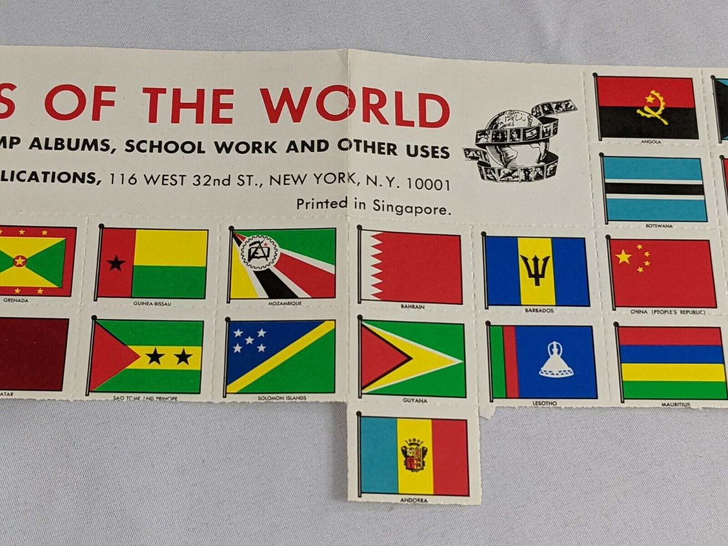 Flags Of The World for Stamp Albums School Work by Minkus Publication 27-Pieces