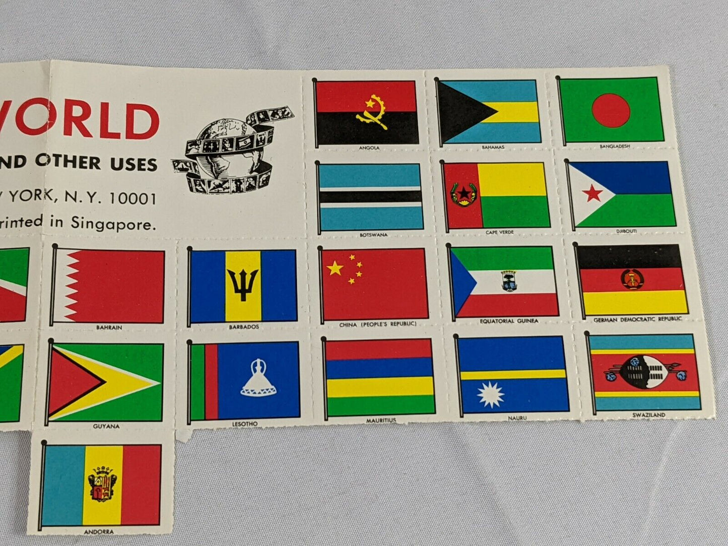 Flags Of The World for Stamp Albums School Work by Minkus Publication 27-Pieces