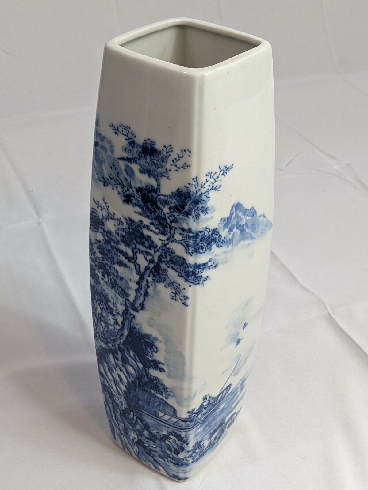 Japanese Theme Porcelain Vase Blue