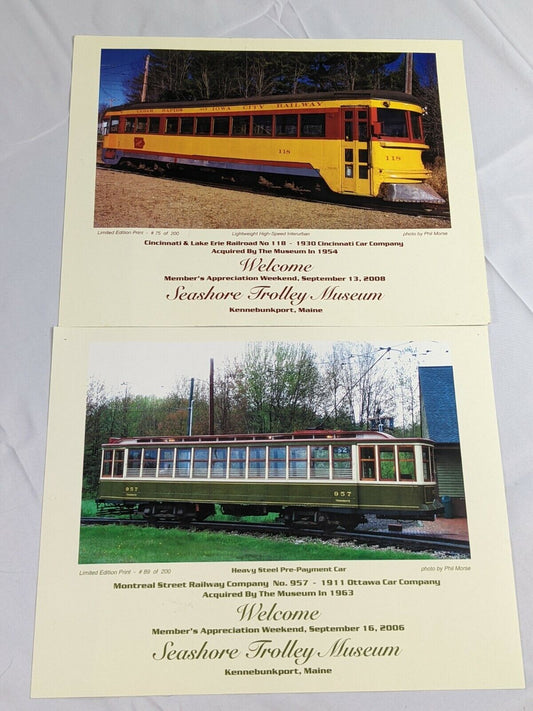 Lot of 2 Limited Edition Trolley Train Pictures Photo by Phil Morse