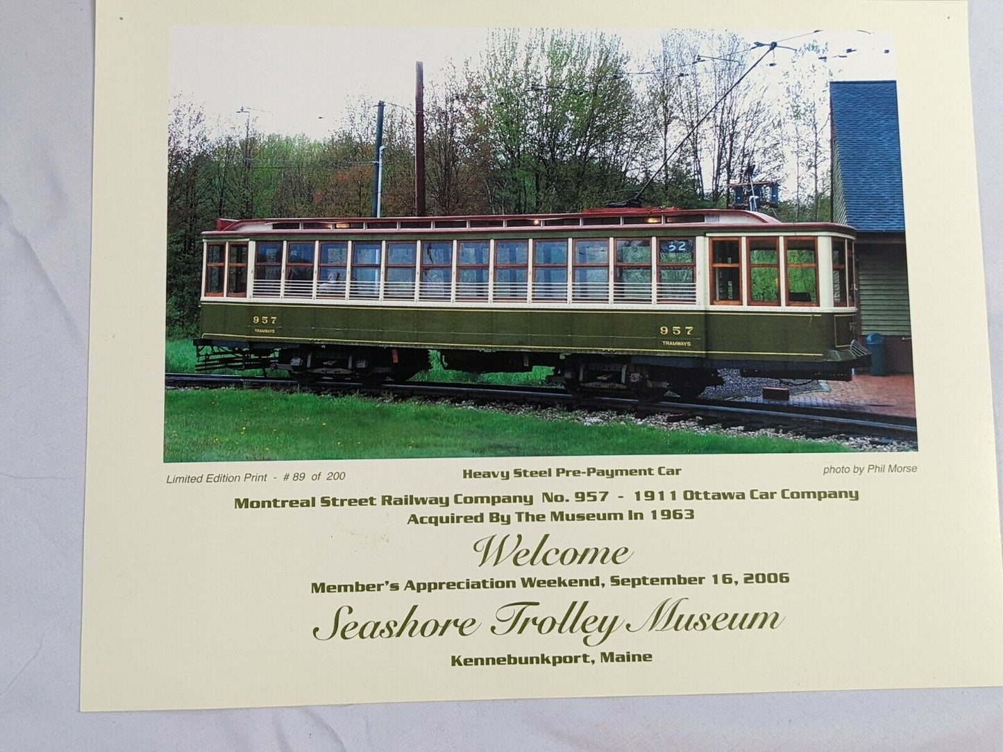 Lot of 2 Limited Edition Trolley Train Pictures Photo by Phil Morse