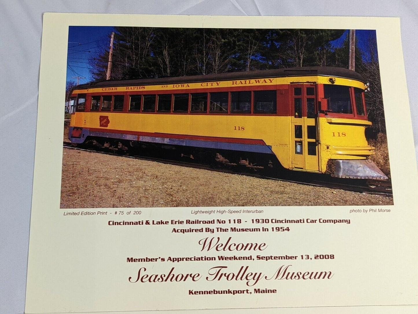 Lot of 2 Limited Edition Trolley Train Pictures Photo by Phil Morse