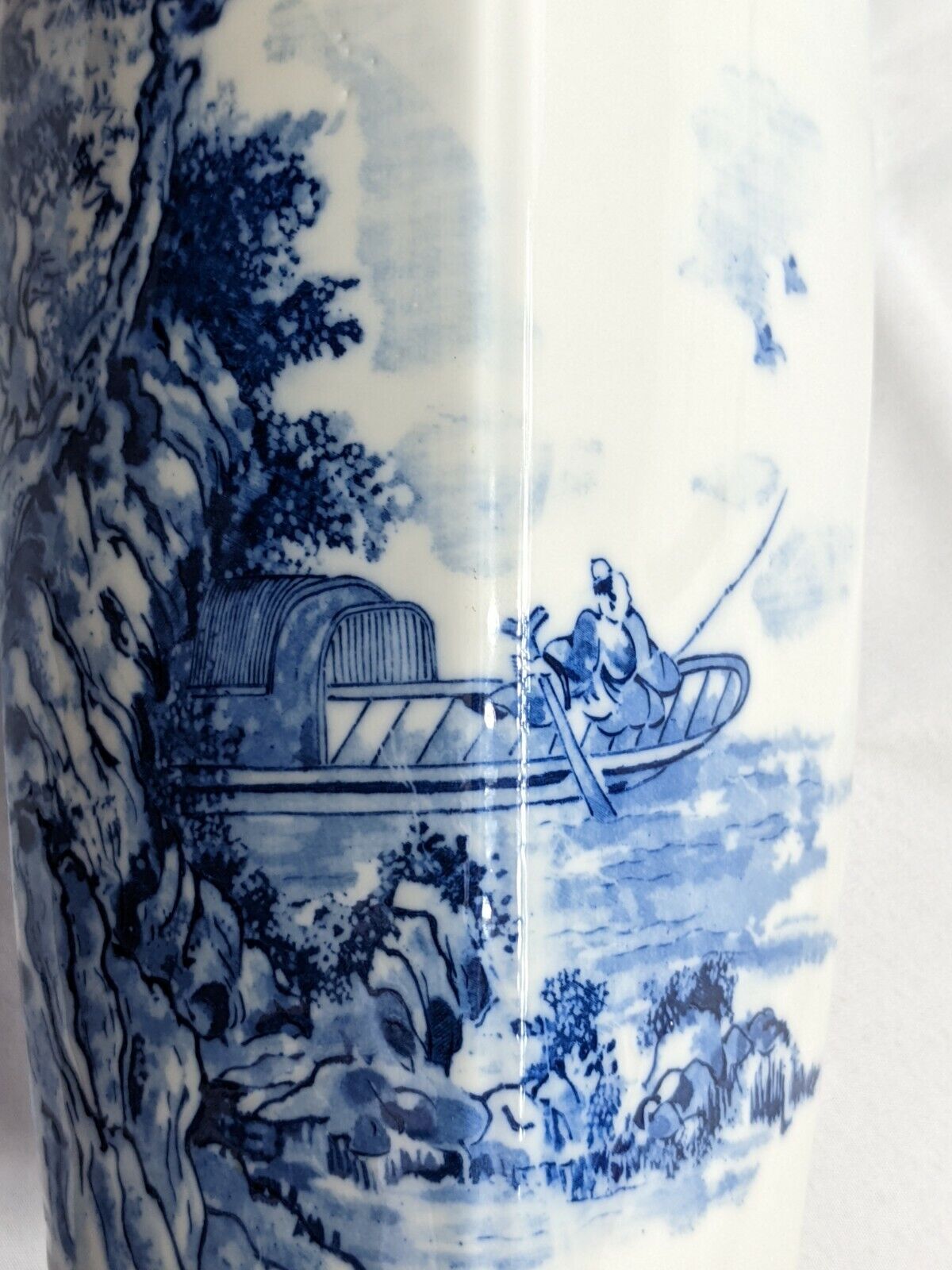 Japanese Theme Porcelain Vase Blue