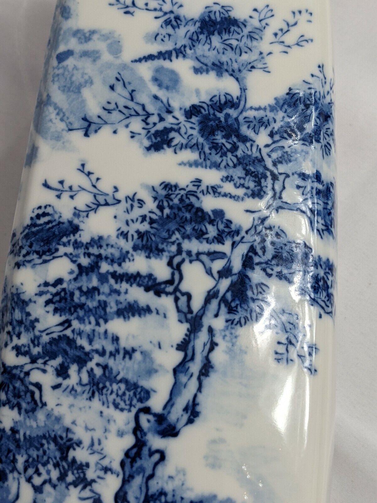 Japanese Theme Porcelain Vase Blue