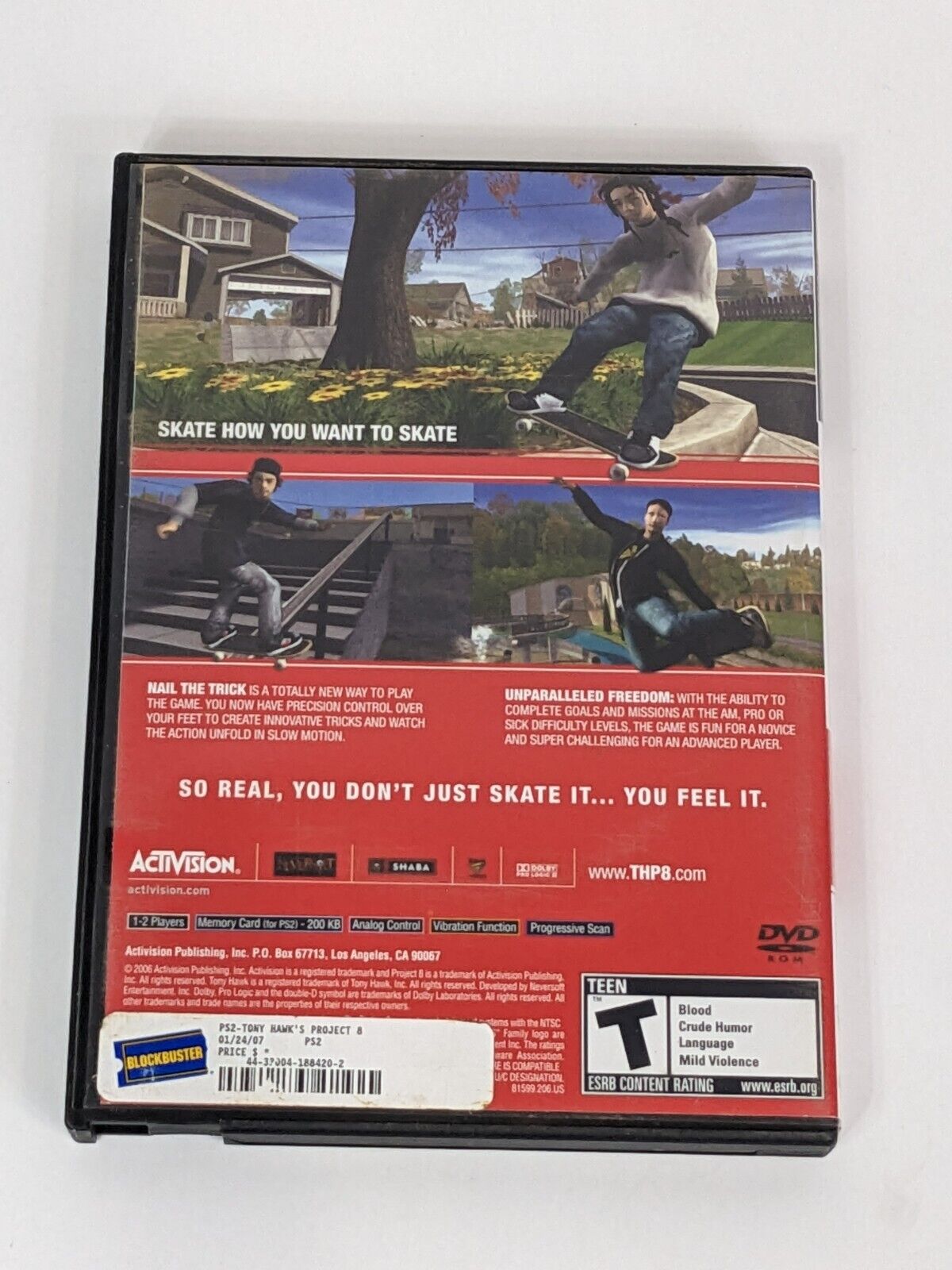 Sony Playstation 2 PS2 Tony Hawk's Project 8 Video Game CASE & MANUAL ONLY!