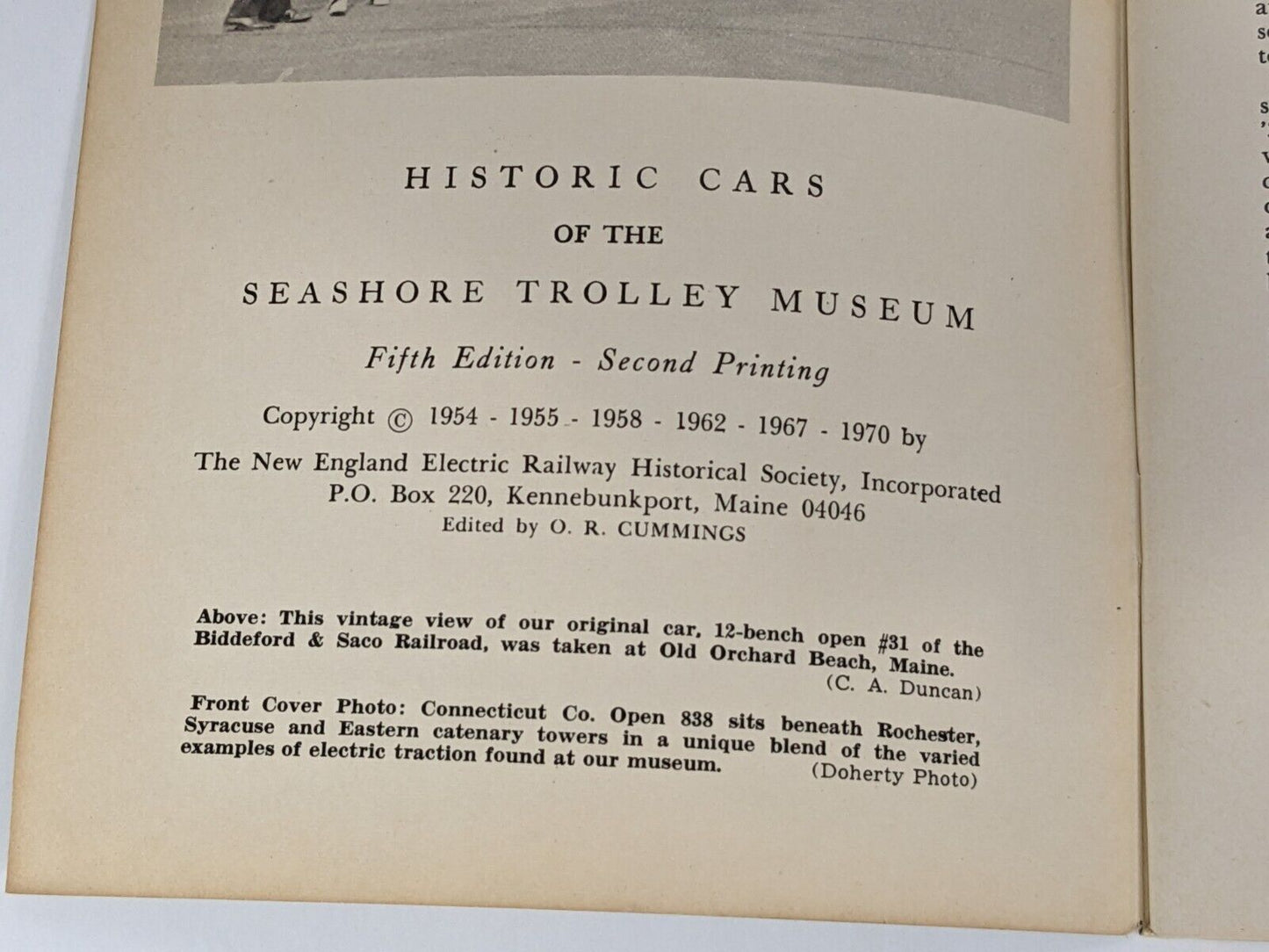 Historic Cars of the Seashore Trolley Museum Fifth Edition Second Printing Book