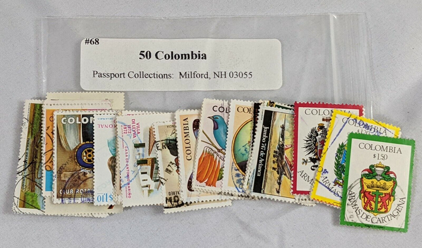 Huge Lot Vintage Postage Stamps from Columbia Collectibles