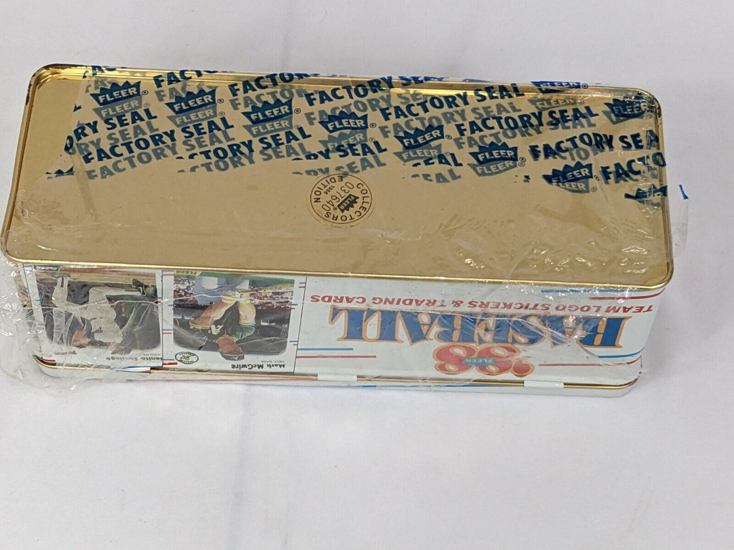 Fleer 1888 Baseball Logo Stickers Trading Cards Commemorative Collectors Tin