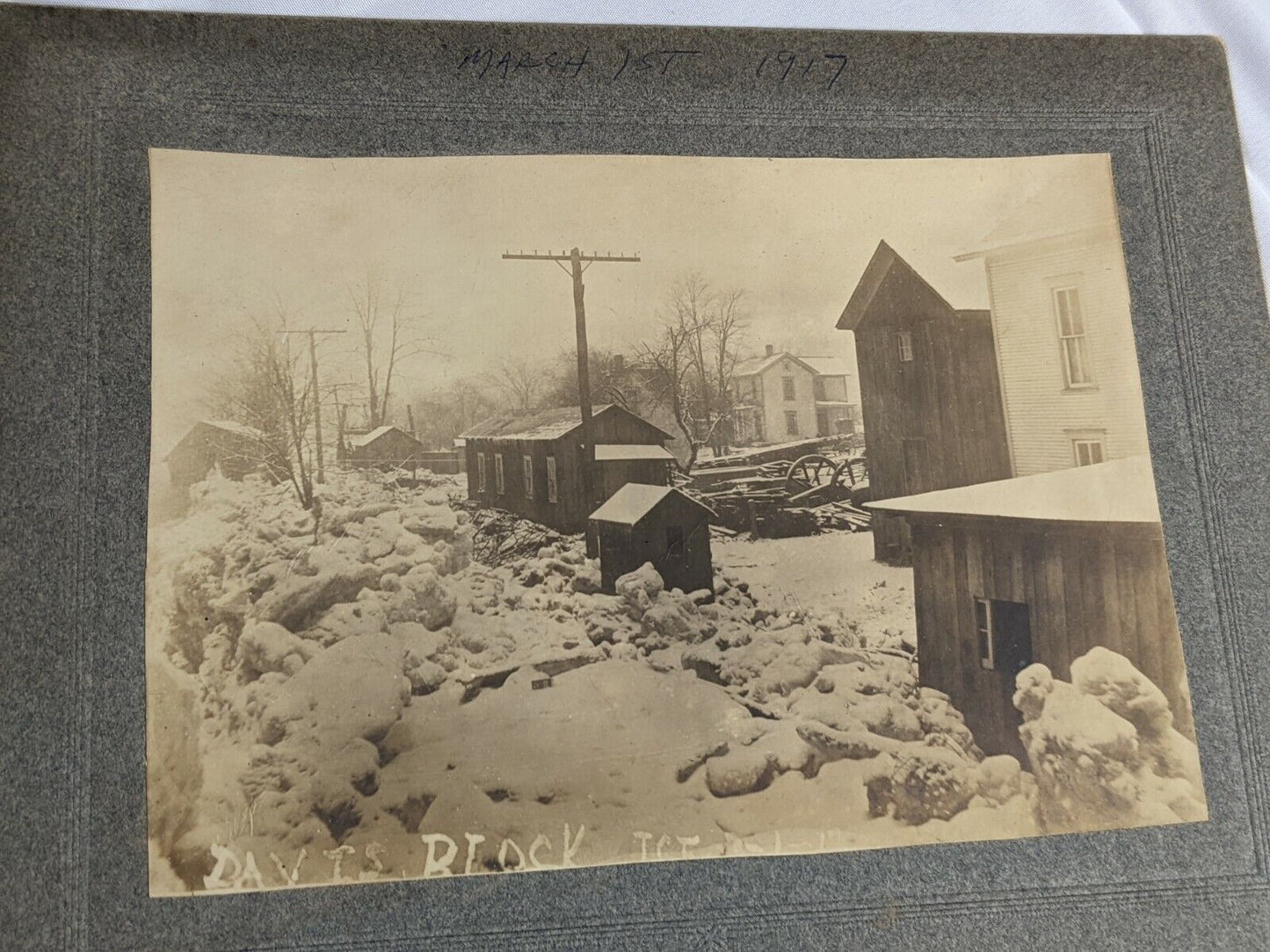 Lot of 4 Vintage March 1st 1917 Photograph Places Photos Framed