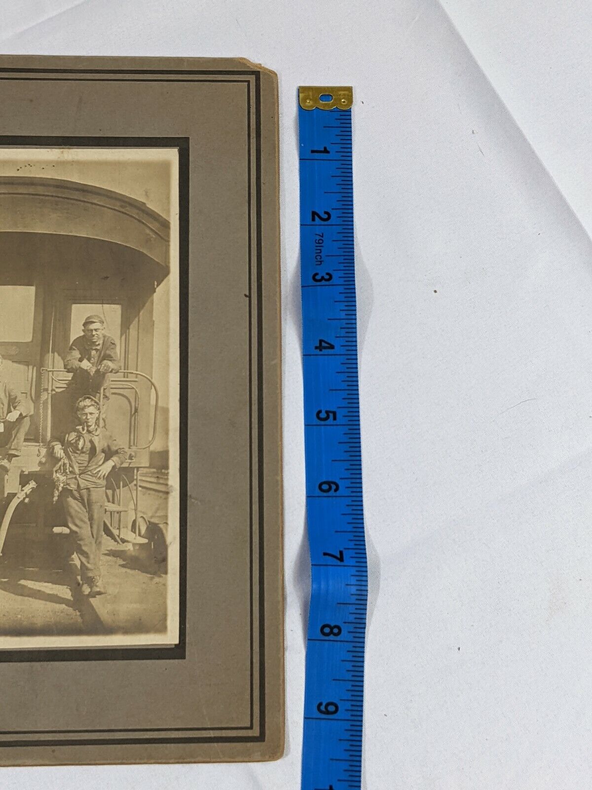 Vintage Photo of Boys Men on a Train Photograph