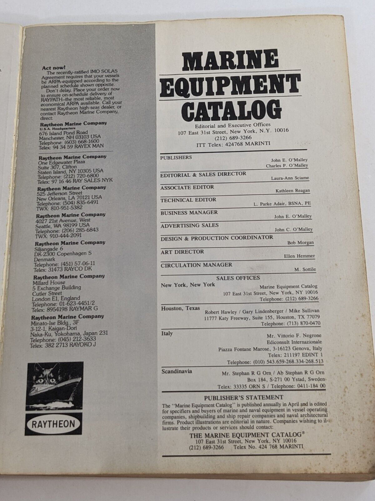 1984 Marine Equipment Catalog by Maritime Activity Reports Inc