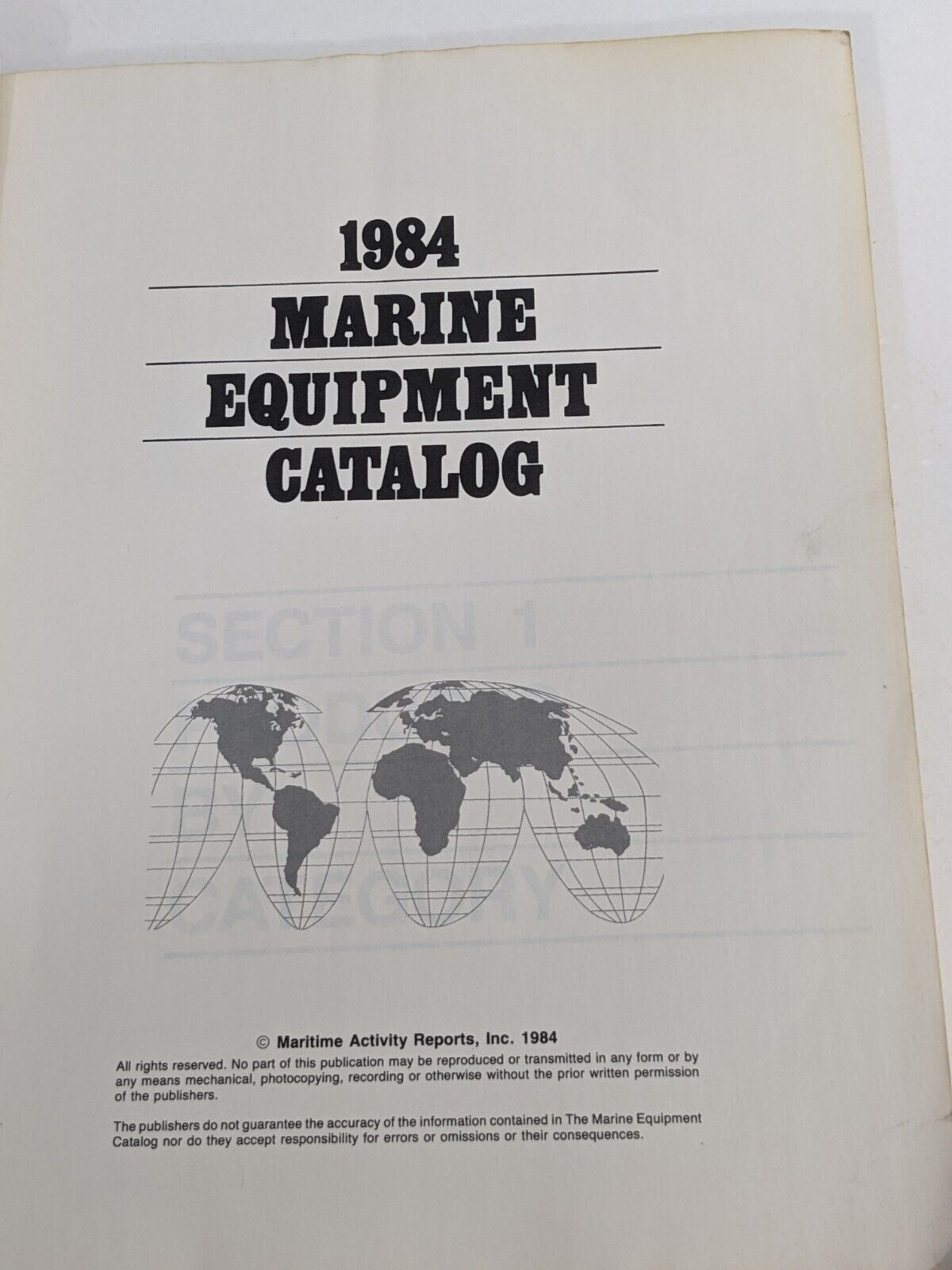 1984 Marine Equipment Catalog by Maritime Activity Reports Inc