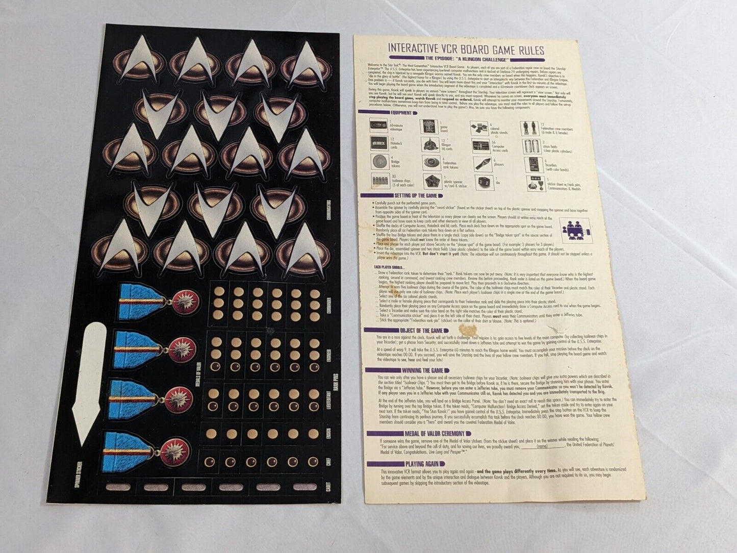 Star Trek The Next Generation Interactive VCR Board Game A Klingon Challenge