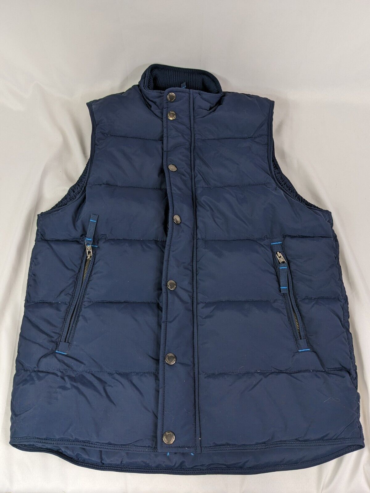 Boden England Men's Full-Zip Duck Down/Feather Filling Puffer Vest Blue Size S