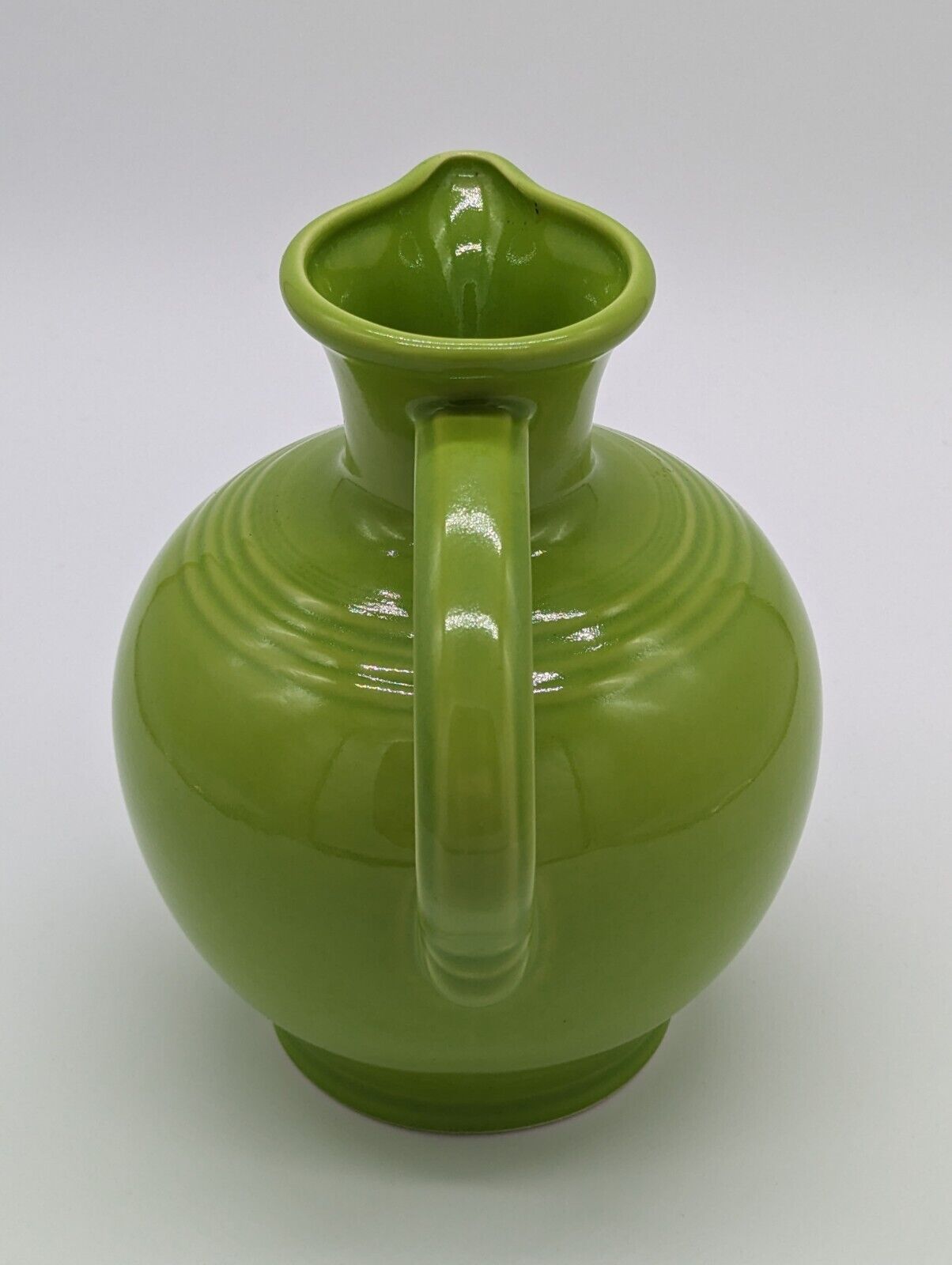 Vintage Fiestaware Fiesta HLC USA 10" Carafe Green Ceramic Open  Water Pitcher