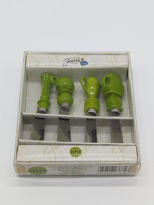 Fiesta Shapes Copco 4 Piece Spreader Knife Set Fiestaware Chartreuse Lime Green