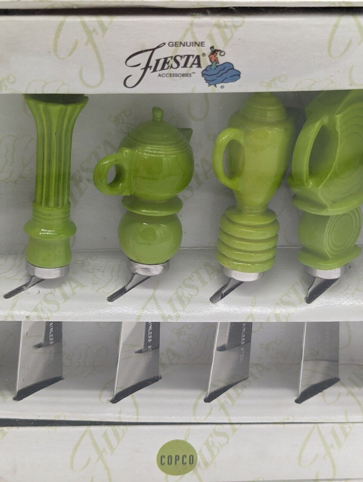 Fiesta Shapes Copco 4 Piece Spreader Knife Set Fiestaware Chartreuse Lime Green