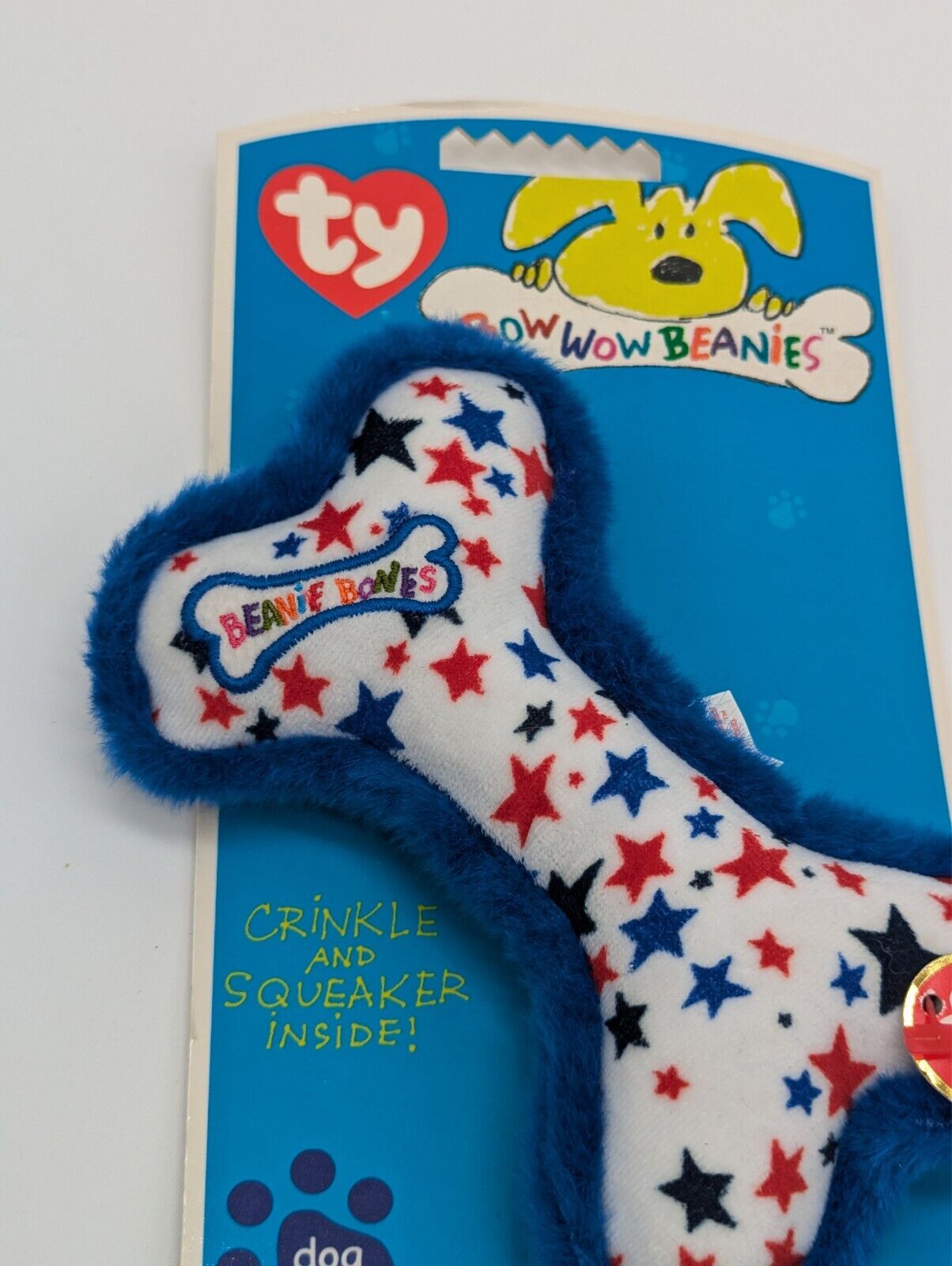 Ty Bow Wow Beanies Beanie Bone Dog Toy Pet Crinkle Squeaker Stars Holiday