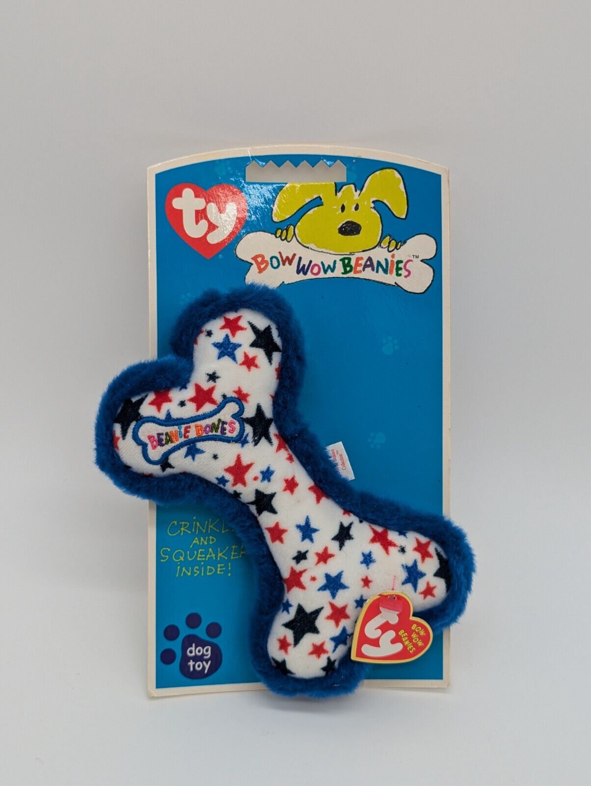 Ty Bow Wow Beanies Beanie Bone Pet Dog Toy Crinkle Squeaker Stars Holiday