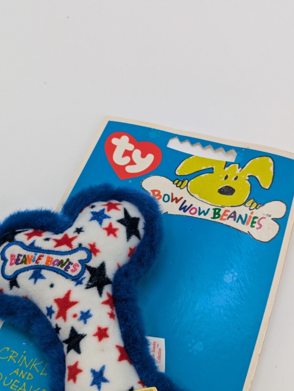 Ty Bow Wow Beanies Beanie Bone Pet Dog Toy Crinkle Squeaker Stars Holiday