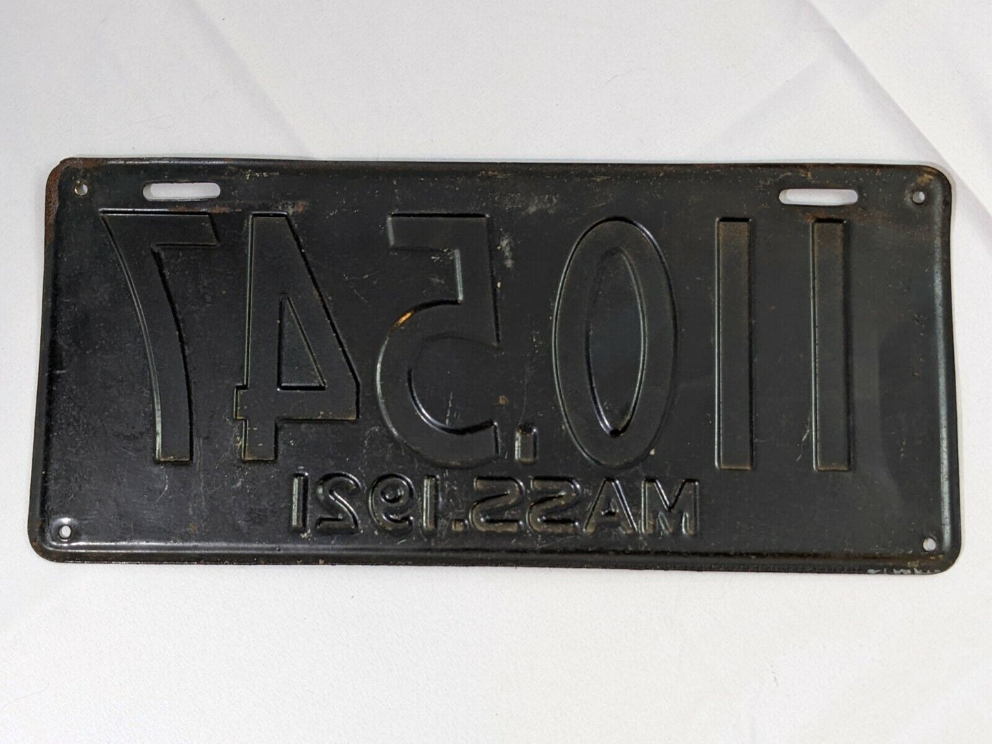 Vintage 1921 Massachusetts Automobile License Plate Number 110.547 Collectible