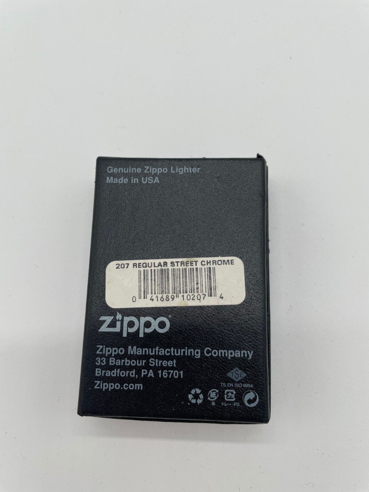 Zippo 207 Regular Street Chrome Genuine Windproof Lighter with Box