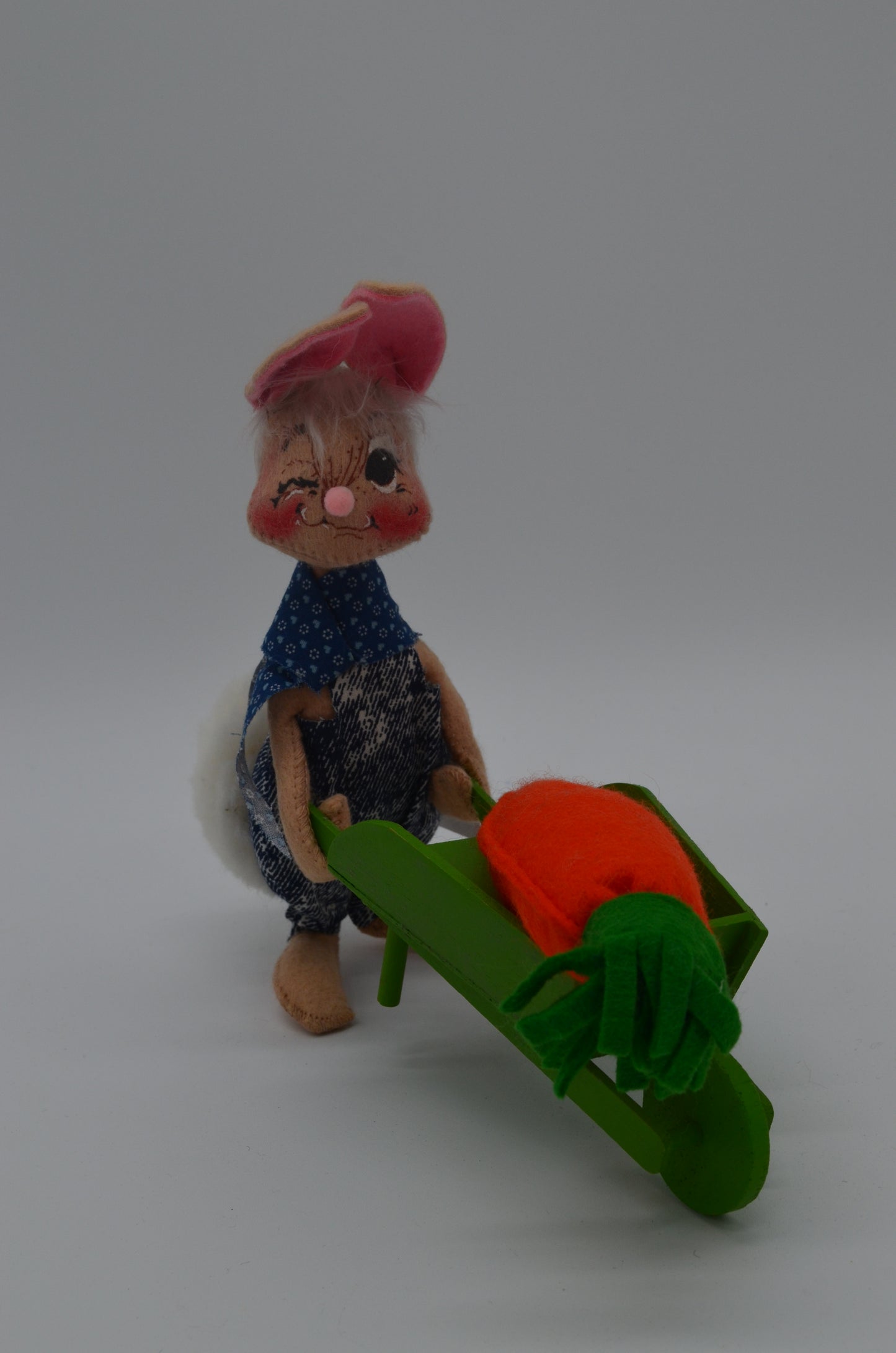 7" Country Boy Bunny with Wheelbarrow 061991 Annalee