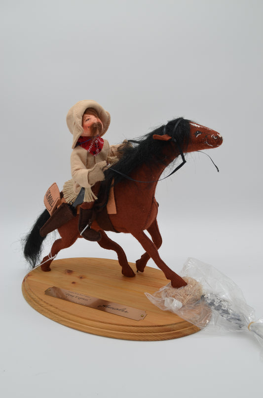 10" Pony Express Rider and Horse 965493 Annalee Signed