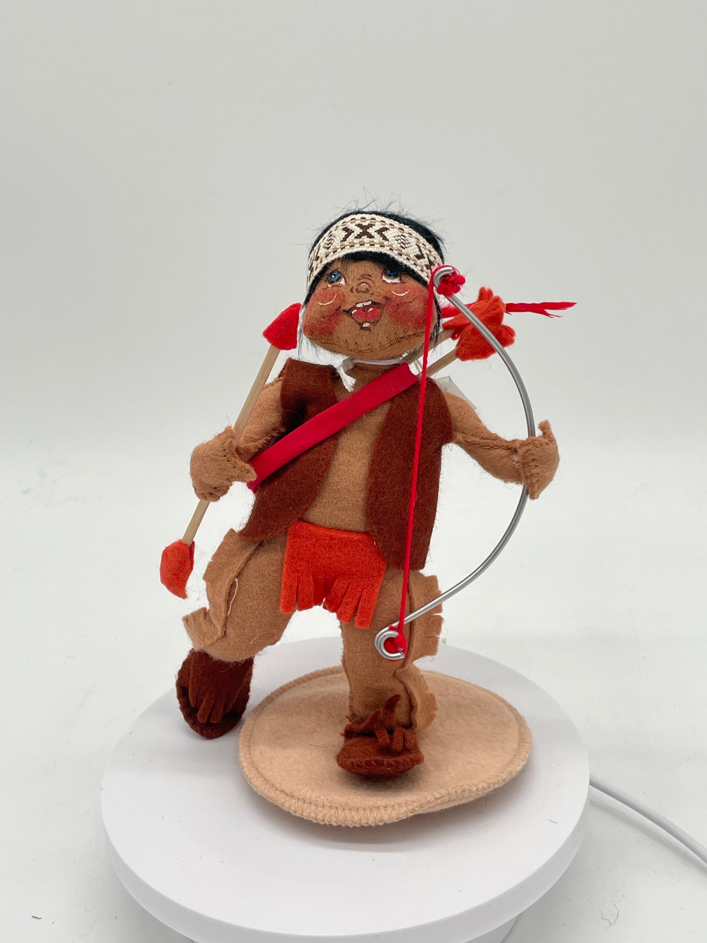 7" Indian Boy with Bow & Arrow Beige Base 315487 Annalee