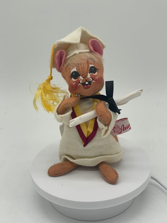 7" Graduation Mouse in White 209595 Annalee