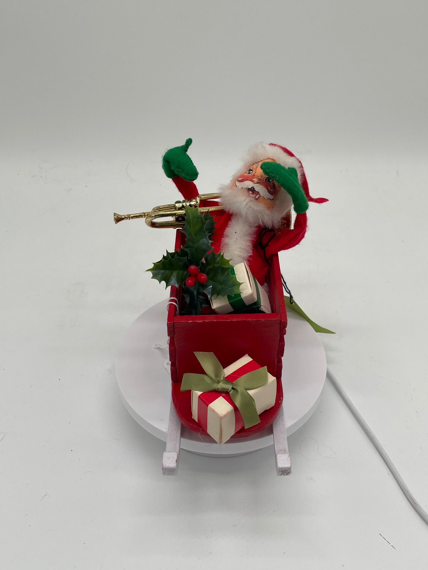 7" Santa in Sleigh with French Horn 502582 Annalee